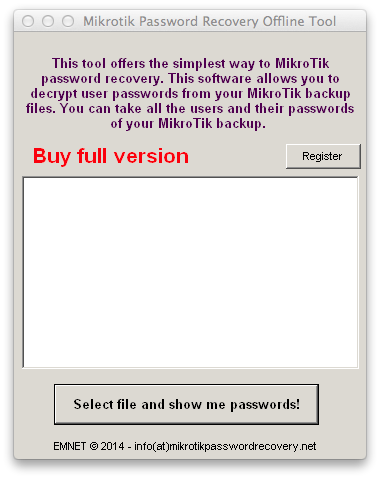 MikroTik Password Recovery Offline Tool